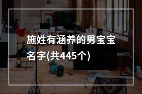 施姓有涵养的男宝宝名字(共445个)