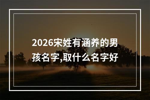 2026宋姓有涵养的男孩名字,取什么名字好