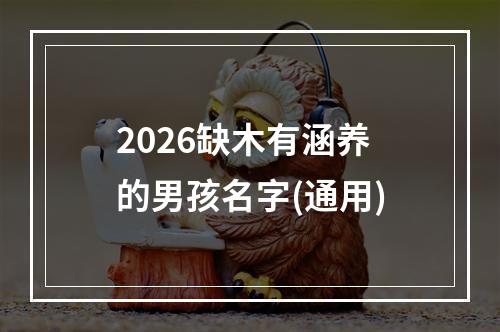 2026缺木有涵养的男孩名字(通用)