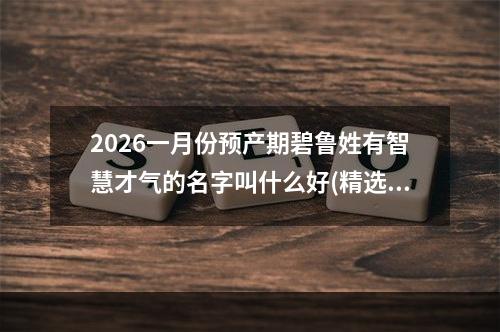 2026一月份预产期碧鲁姓有智慧才气的名字叫什么好(精选)