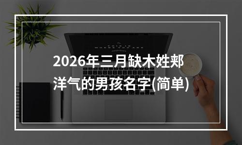 2026年三月缺木姓郏洋气的男孩名字(简单)