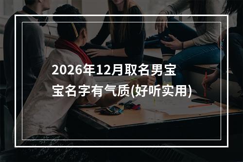 2026年12月取名男宝宝名字有气质(好听实用)