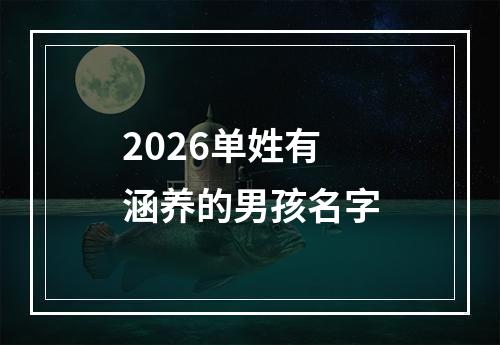 2026单姓有涵养的男孩名字