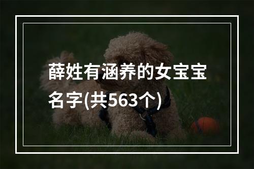 薛姓有涵养的女宝宝名字(共563个)