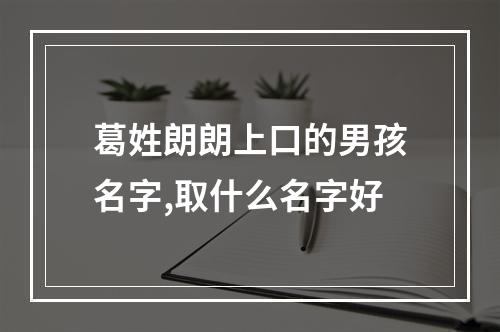 葛姓朗朗上口的男孩名字,取什么名字好