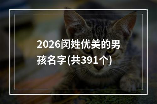 2026闵姓优美的男孩名字(共391个)