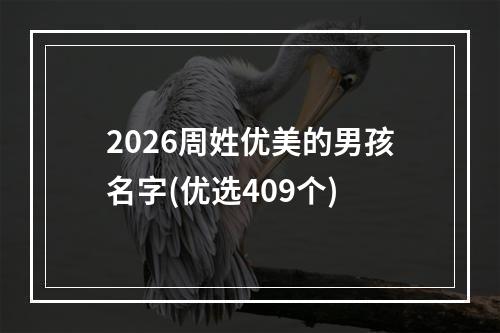 2026周姓优美的男孩名字(优选409个)