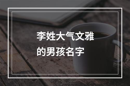李姓大气文雅的男孩名字