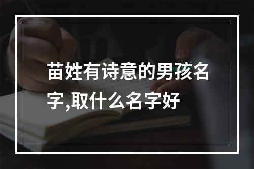 苗姓有诗意的男孩名字,取什么名字好