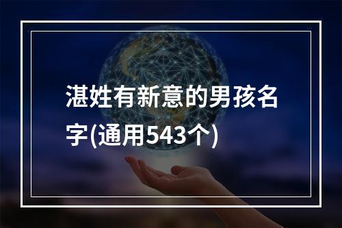 湛姓有新意的男孩名字(通用543个)