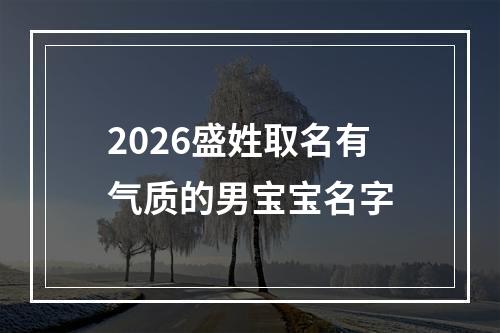 2026盛姓取名有气质的男宝宝名字