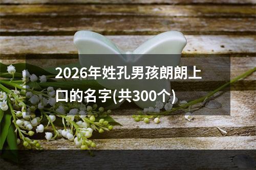 2026年姓孔男孩朗朗上口的名字(共300个)