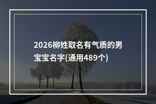 2026柳姓取名有气质的男宝宝名字(通用489个)