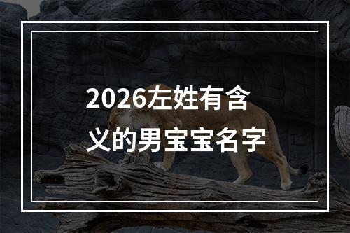 2026左姓有含义的男宝宝名字