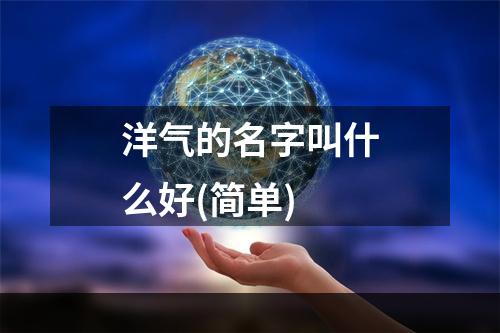 洋气的名字叫什么好(简单)