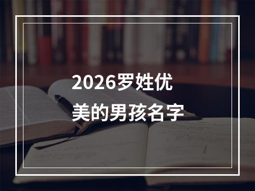 2026罗姓优美的男孩名字