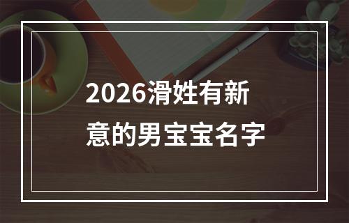 2026滑姓有新意的男宝宝名字