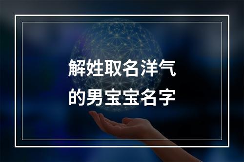 解姓取名洋气的男宝宝名字